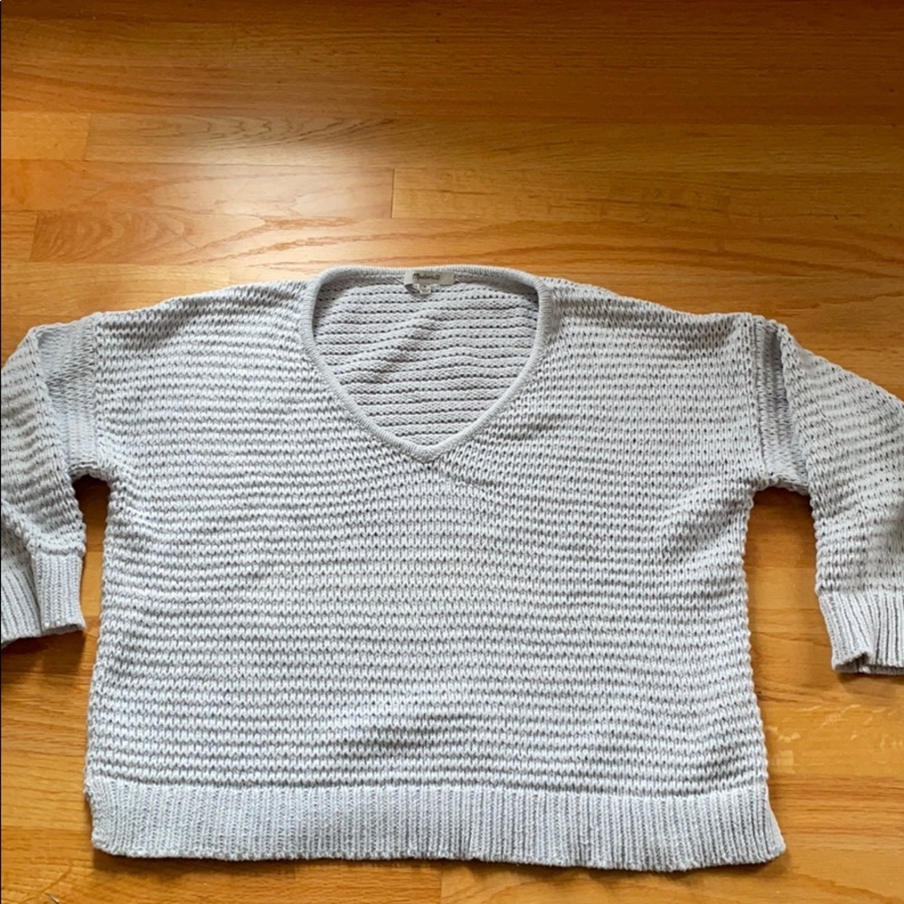 Madewell Gray Breezeway Pullover Sweater